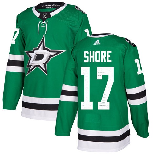 Adidas Stars #17 Devin Shore Green Home Authentic Youth Stitched NHL Jersey - Click Image to Close